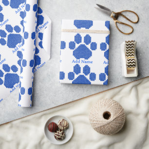 Papel De Presente Blue Building Blocks Cog Pak Imprimir Nome Persona
