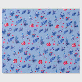 Papel De Presente Blue Christmas wrapping paper roll