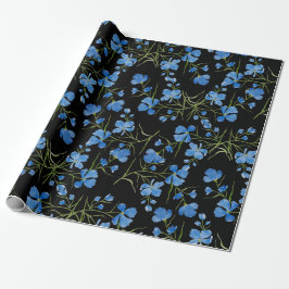 Papel De Presente Blue Cosmos Flowers