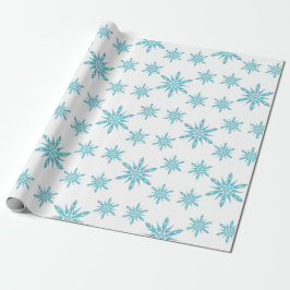 Papel De Presente Blue Diamond Snowflake Natal