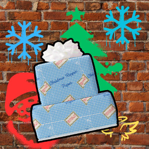 Papel De Presente Blue do alfinete de Natal