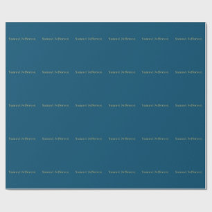 Papel De Presente Blue Gold Profissional Minimalista Moderno Nome