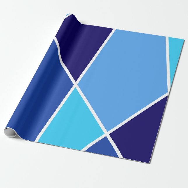 Papel De Presente Blue JanaiCreates Color Collection Wrapping Paper (Desenrolado)