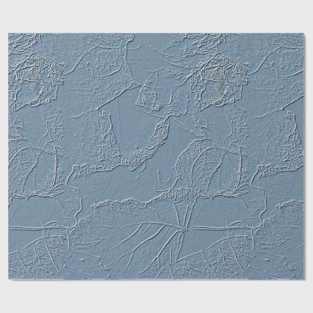 Papel De Presente Blue leaf design with edges, lines, abstract plant (Aberto)