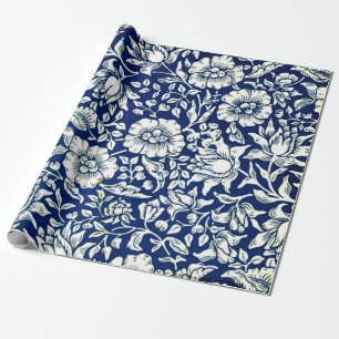 Papel De Presente Blue Mallow, padrão de colheita de William Morris