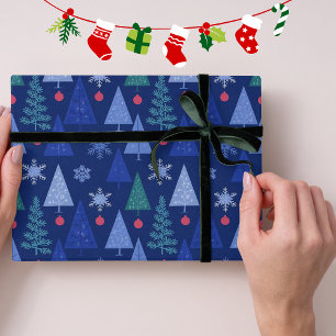 Papel De Presente Blue Modern de inverno