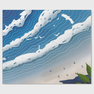 Papel De Presente Blue Ocean Waves Canvas Art 