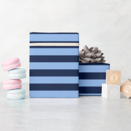 Papel De Presente Blue on Blue Stripes
