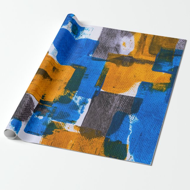 Papel De Presente Blue, orange, and gray abstract art (Desenrolado)