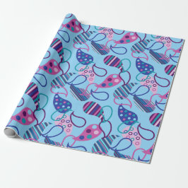 Papel De Presente Blue Paisley