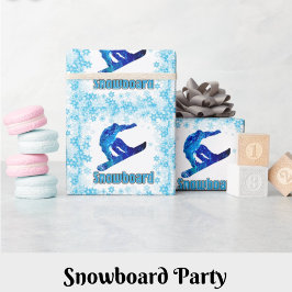 Papel De Presente Blue Snowboarder