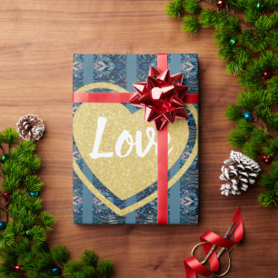 Papel De Presente Blue Stripe LOVE Wrappaper - Adiela Akoo