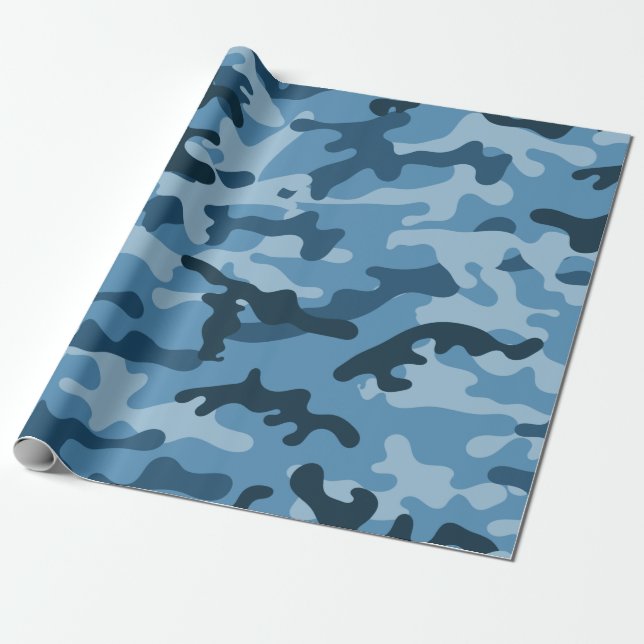 PAPEL DE PRESENTE "BLUE URBAN CAMO" (Desenrolado)