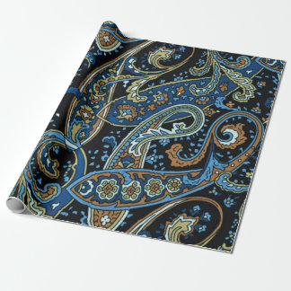 Papel De Presente Blue Vintage Paisley Pattern