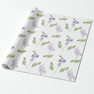 Papel De Presente Blue Wildflower Aquarela
