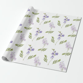 Papel De Presente Blue Wildflower Watercolor