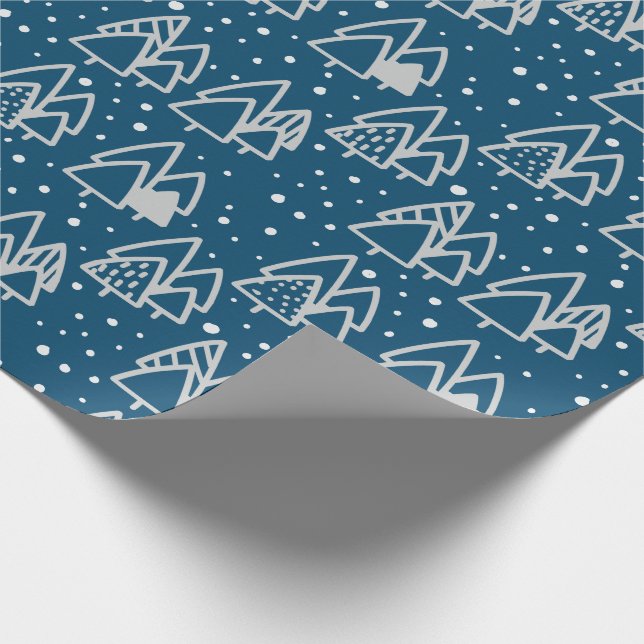 Papel De Presente Blue Winter Wonderland Natal Patterno (Ponta)
