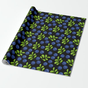 Papel De Presente Blueberry Bliss: Design de padrão de Fruta fresco