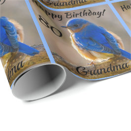Papel De Presente Bluebird de Felicidade Nome Personalizado de Anive