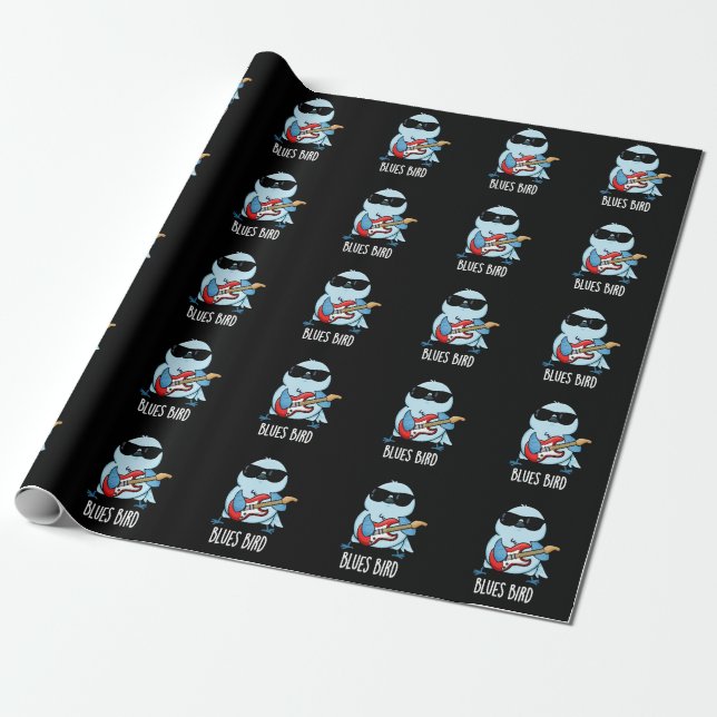 Papel De Presente Bluebird Funny Bluebird Dark BG (Desenrolado)
