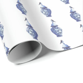 Papel De Presente Bluebirds on Ginger Jars Wrapping Paper
