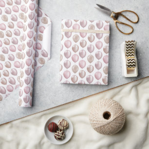 Papel De Presente Blush Balloons Birthday
