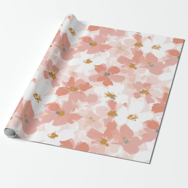 Papel De Presente Blush Bloom Spring Wrapping Paper (Desenrolado)