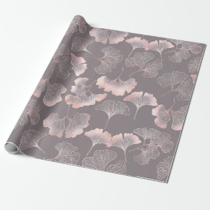 Papel De Presente Blush Ginkgo Luxe – Botânica Dourada em Preto (6)