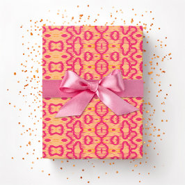 Papel De Presente Boa Ripple em Rosa e Laranja