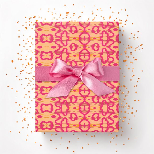 Papel De Presente Boa Ripple em Rosa e Laranja (Criador carregado)