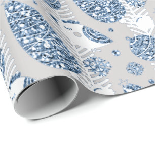 Papel De Presente Boas festas bola branca dezembro do brilho de