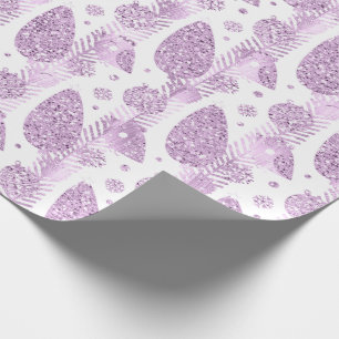 Papel De Presente Boas festas Natal roxo do brilho da lavanda