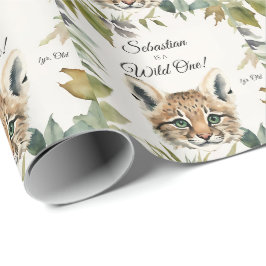 Papel De Presente Bobcat Wild One Woodland Animal Birthday