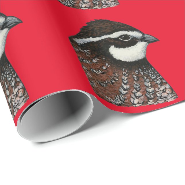 Papel De Presente Bobwhite Quail Head (Ponta do rolo)