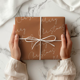 Papel De Presente Bohemian Brown Felry Natal