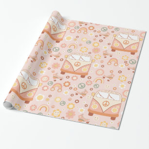 Papel De Presente boho 1960 hippie peace van