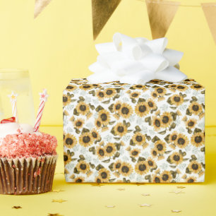 Papel De Presente Boho Amarelo Girassol