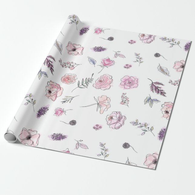 Papel De Presente Boho Boho Girl Pink (Desenrolado)