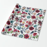 Papel De Presente Boho Chic Burgundy e Casamento outono de outono de<br><div class="desc">O presente de Trendy Boho Wedding personalizável para suas especificações de evento.</div>
