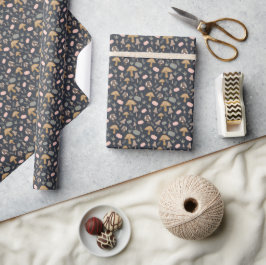 Papel De Presente Boho Cottagecore Cogumelos | Pumpkins e Botânica