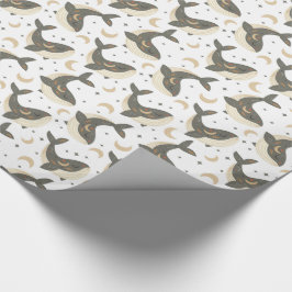 Papel De Presente Boho Cute Whale Moon Star