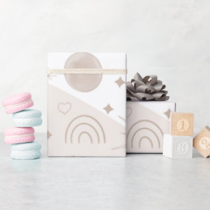 Papel De Presente Boho Doodles Espaciais Neutrais Design