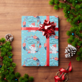 Papel De Presente Boho Feather e Elephant Baby 1rua Natal