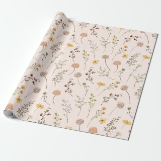 Papel De Presente Boho Floral Wildflower