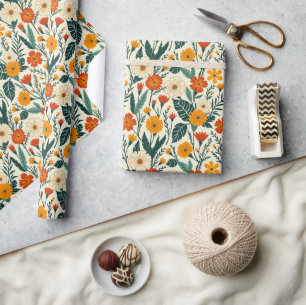 Papel De Presente Boho Florescendo