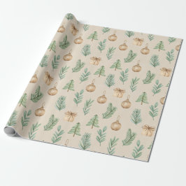 Papel De Presente Boho Holiday Watercolor Natal