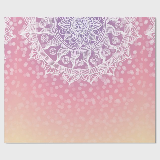 Papel De Presente Boho Mandala Sunset Ombre (Aberto)