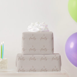 Papel De Presente Boho Mínimo Elegante aniversário de 40 anos