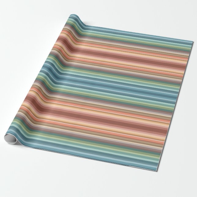Papel De Presente Boho Modern Chic Stripes (Desenrolado)