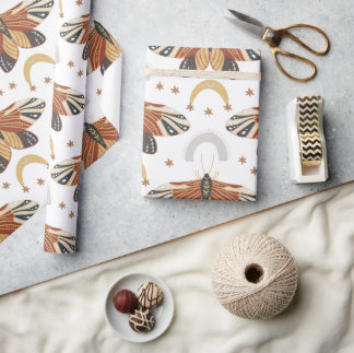 Papel De Presente Boho Moth